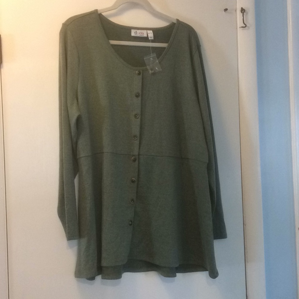 Brand new olive green lightweight cardigan.
